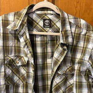 Timberland Green and White Plaid Shirt